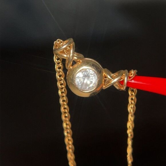 14k Cz Pendant on 10k Gold Chain - Picture 2 of 11